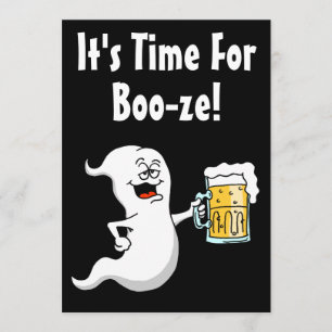 Invitation Il est temps de Booze, parti d'Halloween pour adul