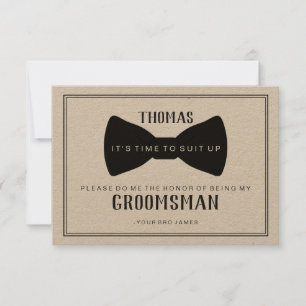 Invitation Il est temps de s'adapter Groomsman - Black Cravat