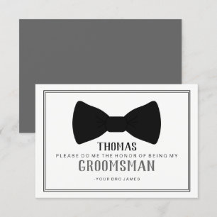 Invitation Il est temps de s'adapter Groomsman - Black Cravat