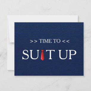Invitation Il est temps de Suitup Blue Jeans Motif Red Cravat