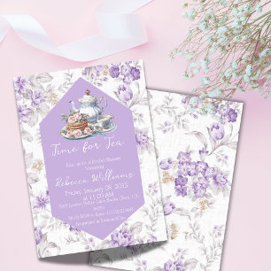 Invitation Il est temps de Thé Lavender Tea Floral Fête des m