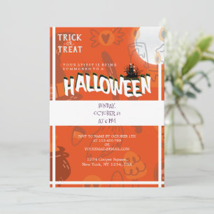 Invitation Il est temps d'Halloween, Trick ou de traiter cost