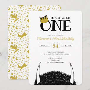 Invitation Il est un Wild One - 1er Anniversaire Gold Crown
