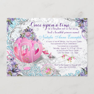 Invitation Il était une fois anniversaire de princesse conte