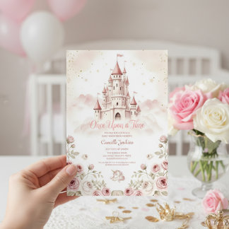 Invitation Il était une fois Château de conte de fées Princes