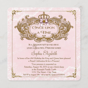 Invitation Il était une fois fête d'anniversaire de princesse