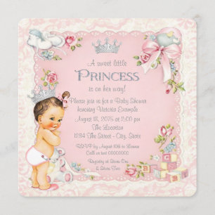 Invitation Il était une fois la petite princesse Baby Shower