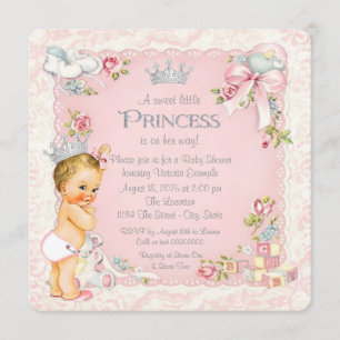 Invitation Il était une fois la petite princesse Baby Shower