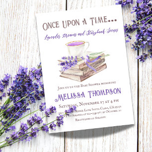 Invitation Il était une fois - Lavender Storybook Baby shower