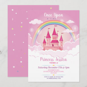 Invitation Il était une fois Princess Birthday Castle