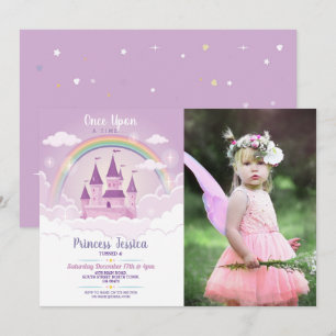 Invitation Il était une fois Princess Birthday Castle Photo