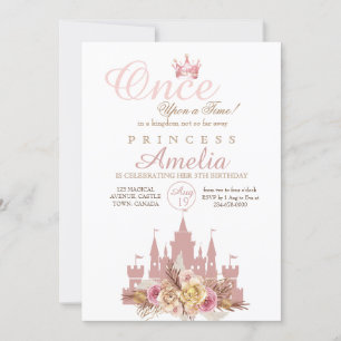 Invitation Il était une fois princesse anniversaire