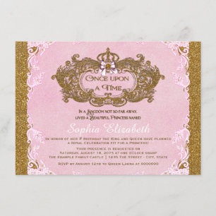 Invitation Il était une fois Princesse Fête d'anniversaire