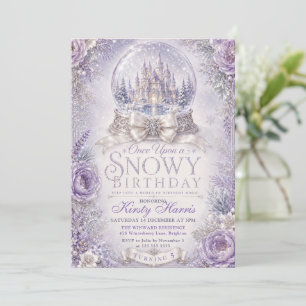Invitation Il était une fois un anniversaire royal enneigé en