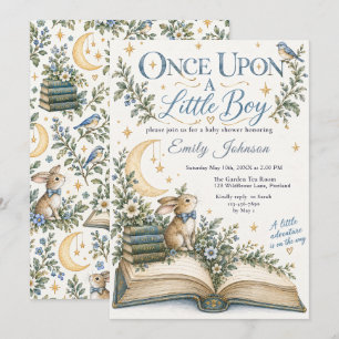 Invitation Il était une fois une Baby Shower pour un petit ga