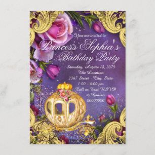 Invitation Il était une fois une fête d'anniversaire de princ