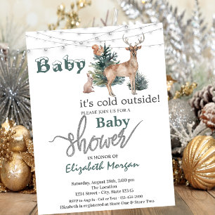 Invitation Il fait froid à l'extérieur du Baby shower de renn