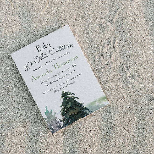 Invitation Il fait froid à l'extérieur du Baby shower des for (Créateur téléchargé)