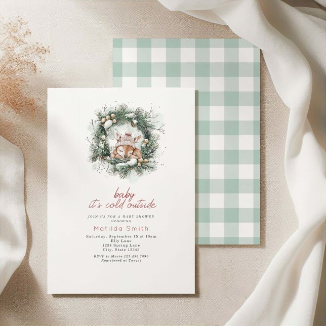 Invitation Il fait froid à l'extérieur du beau Baby shower de (Créateur téléchargé)