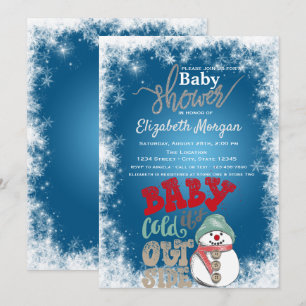 Invitation Il fait froid dehors, Baby shower de Snowman Snowf