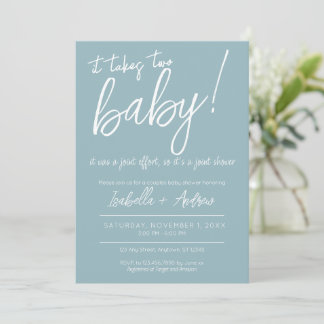Invitation Il Faut Deux Efforts Conjoints De Baby shower Coed