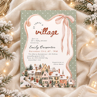 Invitation Il faut tout un village pour une baby shower fanta