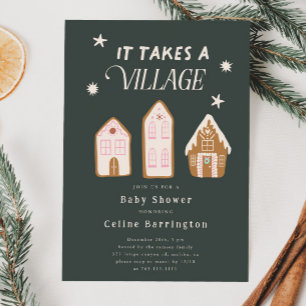 Invitation Il faut un Baby shower de fille de village