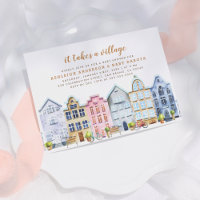 Il Faut Un Baby shower De Village Neutre Sur Le Se