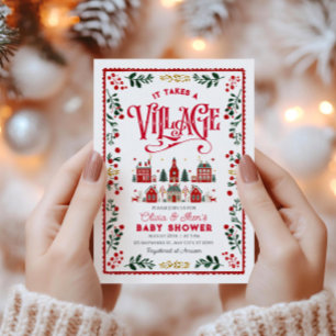 Invitation Il Faut Un Baby shower Village Vacances