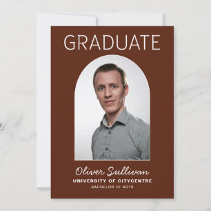 Invitation Il L'A Fait Photo Burgundy Graduation