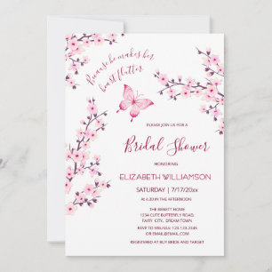 Invitation Il lui donne des papillons Sakura Baby Shower