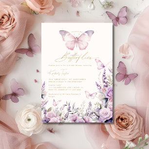 Invitation Il Me Donne Des Papillons Fleurs Sauvages Baby Sho