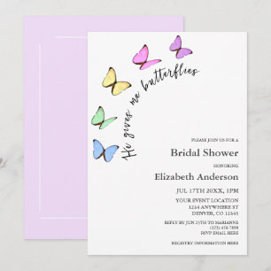Invitation Il Me Donne Fête des mariées Aux Papillons
