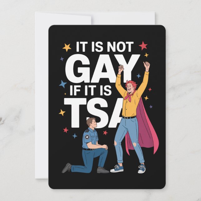 Invitation Il N'Est Pas Gay S'Il Est TSA Funky Security Airli (Devant)