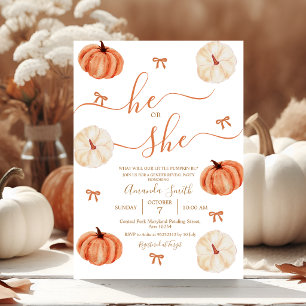 Invitation Il ou Elle Découverte du Sexe de Bébé Citrouille R