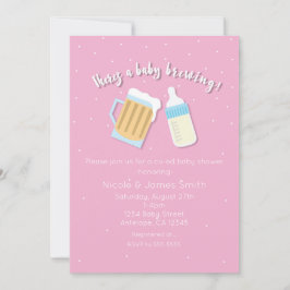 Invitation Il y a des tasses de bière pour bébé Pink Shower