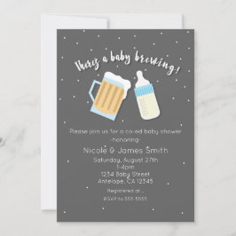 Invitation Il y a une douche co-ed pour bébé avec des mugs de