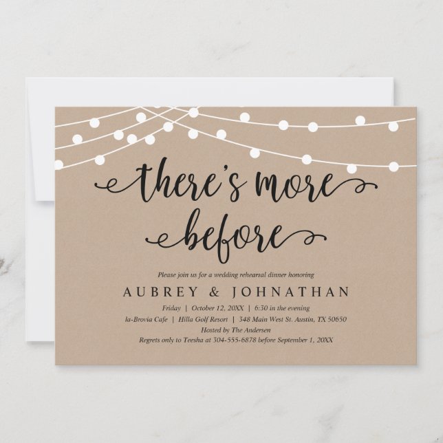 Invitation Il y en a d'autres avant, Rustic Kraft Rehearsal D (Devant)