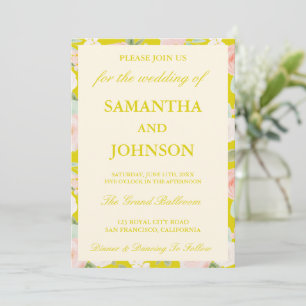 Invitation Île Citrus Vintage Ivoire Floral Photo Mariage