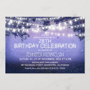 Invitation illuminations bleues de nuit et de jardin invitati