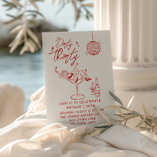 Invitation Illustrated Dirty Trente 30e Fun Birthday Party