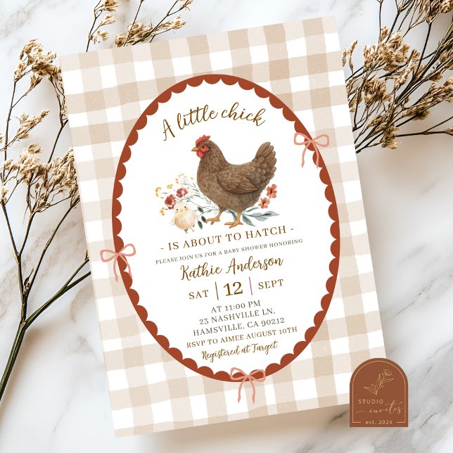 Invitation Illustration à main irrégulière Baby shower chic (Créateur téléchargé)