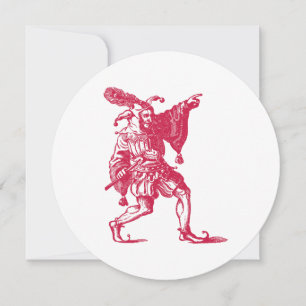 Invitation Illustration Antique de Bouffon Shakespearien