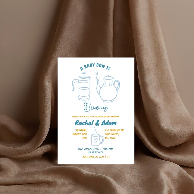 Invitation illustration baby shower Tea Doodle (Créateur téléchargé)
