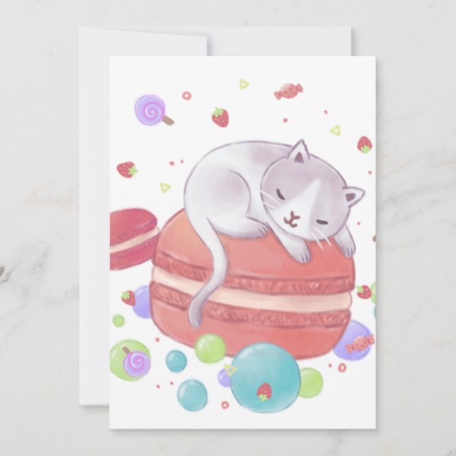 Invitation Illustration Chat & Sweets (Devant)