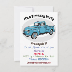 Invitation Illustration classique de la caricature pour camio