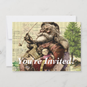 Invitation Illustration classique de Thomas Nast du Père Noël
