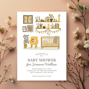Invitation Illustration Cute Nursery BABY SHOWER PERSONNALISÉ