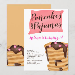 Invitation Illustration de 5e anniversaire du pyjama de crêpe
