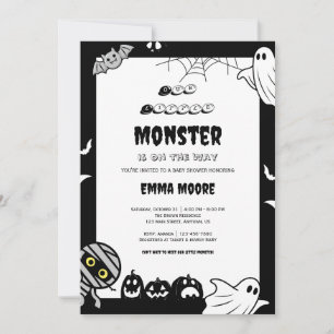 Invitation Illustration de Baby Shower de Petit Monstre Migno